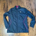 Adidas 3 stripe navy blue / pink jacket medium Photo 0