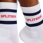 Splits59 🆕 White Logo Stripe Quarter Socks Photo 2
