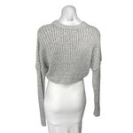 Urban Outfitters Gray Long Sleeve Ribbed Knit Crew Cropped Sweater Top Size XS Photo 1