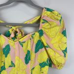 Milk & Honey Top Women's XS Blouse Yellow Floral Sweetheart Corset Puff Sleeve Photo 4