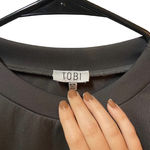 Oversized Tobi Gray T Shirt Dress Modern Mesh Sleeves NWT Photo 2
