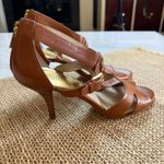 Michael Kors Michael‎ Kors Brown Leather MK Logo Gladiator Heels Sandals Women's 8.5M Photo 1