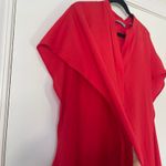 Vince Red Wrap Front Midi Dress Cotton Twill Women's Size Medium Coastal Photo 6