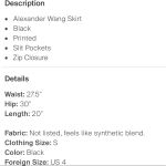 Alexander Wang  Black Printed Knee Length Pencil Skirt Size S/4 Photo 7