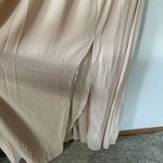 Lulus Heavenly Hues Blush Pink Maxi Dress Front Slit Size Medium Deep Vneck NWT Photo 3