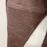 Akira Faux Leather Pleather Biker Moto Pants Stretch Skinny Brown Coated Small Photo 1