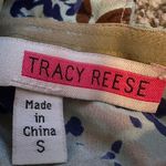 Tracy Reese light blue, brown & yellow floral silk sleeveless top size S Photo 5