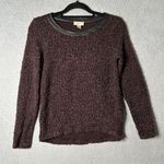 Loft Sweater Womens XS Maroon Crew Neck Long Sleeve Fuzzy Sweater Photo 0