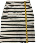 J.Crew  Women's Size 9 Double Striped‎ Pencil Skirt Black Cream Career Business Photo 8