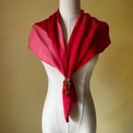 Fiorio Milano Vintage Italian Silk Scarf Red Pink Geometric 100% Seta‎ Photo 2