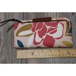 Fossil  Floral Wallet Brown Leather Accent‎ Snap Closure Photo 2