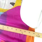 Ann Taylor  Abstract Print Satin Shift Dress Size 4P Maximalist Statement Artsy‎ Photo 8