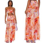 CIN CIN Vagabond Maxi Skirt in Bloom Sheer Colorful Size Medium‎ Orange Photo 1