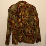 Vintage Multicolor Paisley Corduroy Blazer Green Size L Photo 4