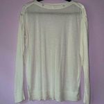 Jeanne pierre Size M White Cashmere Blend Sweater Lightweight Knit Preppy Photo 0