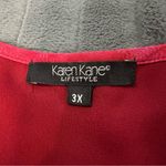 Karen Kane Red and Orange Sheath Midi Dress V-neck Sleeveless Photo 5