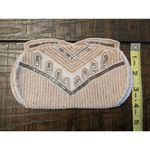 Vtg Beaded Romantic Art Deco Zip Purse Bag Clutch Wallet 7"x4" Belgium Handmade Tan Photo 3