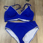 Zaful Royal Blue Bikini Set with White Trim Photo 0
