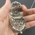 VTG Signed Arthur Pepper Purse Locket ART Necklace OPENS Cute Silver Tone Photo 6