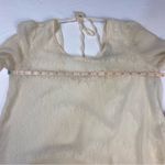 Altar'd State Cream Ivory Sheer Floral Lace Top Scoop Neck Size Medium V Back Photo 6
