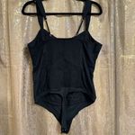 Abercrombie & Fitch  Black Ruched Front Tank Top Cotton Bodysuit L NWOT Photo 1