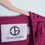 JS Collections Soutache Embroidered Midi Dress in Berry Photo 6