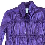 Chico's Chico’s Purple Rushed Zip Up Cotton Lightweight Jacket Size Small Photo 3