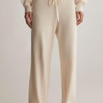 Oysho cream sweatpants joggers ribbed soft pants tracksuit Wide Leg High Waist  Photo 0