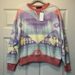 Ralph Lauren Polo  Southwestern Aztec Vibe Pastel Sweatshirt Top Shirt Medium NWT Photo 7