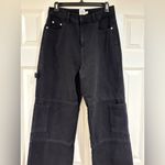 Princess Polly  Wide Leg Cargo Black Pants Size 6 NWOT Photo 1