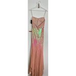 Mac Duggal  Sequined Strapless Rhinestone Belt Gown in Coral Size US 2 Photo 8