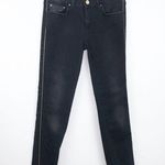 ZARA black skinny jeans w/ gold rhinestones Photo 0