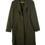 Boutique Olive Green Single Button Longline Trench Coat M Photo 0