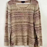 Artesia Sweater Open Knit Purple Beige Side Detail Women’s Sz XL‎ Comfy Photo 0