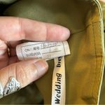 NWOT green one shoulder satin prom dress size 6 lace up back flared skirt slit Photo 7