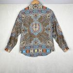 Tommy Bahama  Silk Paisley Blue Brown Yellow Floral Print Button Dress Shirt-12 Photo 2