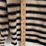 J.Crew  Cable-Knit Mock-neck Pullover Sweater Size Small Stripe Jewel Buttons Photo 9