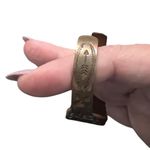 Vintage Navajo Copper Native American Etched Open Cuff Bracelet Brown Photo 3