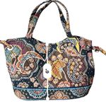 Vera Bradley  Quilted "Kensington" Sherry Handbag Tote‎ Brown Paisley Earth Tones Photo 8