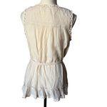 A Diva Women's Ivory Embroidered Lace Trim Sleeveless Gauze Tunic Top Size M Size M Photo 4