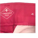 st. john's bay Womens High-rise Flat Front Capri Pants Pink Trousers Size 4 Photo 2
