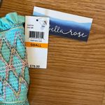 NEW Isabella Rose‎ Women's Blue Double Take Smocked Bikini Top Size S Photo 1