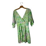 Lilly Pulitzer Lilly‎ Pulitzer Romper Women Medium Green Pink Floral Parigi Dress Preppy Boho Photo 2