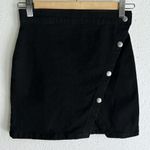 Free People Notched Wrap Denim Skirt Black Sz 0 Photo 1