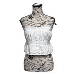 American Eagle White Crochet Peplum Crop Top M Coquette Cottagecore Lace preppy Photo 1