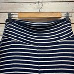 Bobeau  Navy White Stripe A-Line Midi Skirt Nautical Coastal Preppy Medium Photo 2