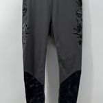 Fabletics Women S/M Mid-Rise UltraCool Floral 7/8 Leggings Gray Black Mesh *READ Photo 0
