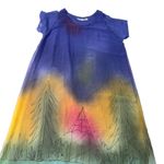 Kloz Lyne Scoop Neck Short Sleeve Layered Maxi Dress Blue Size 1X Pullover Photo 1