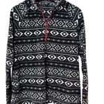 Eddie Bauer Women’s black white Aztec fleece sweatshirt Photo 1