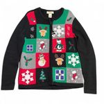 Vtg Bechamel Women Small Christmas Embroidery Holiday Sweater Knitted Jacket Photo 0